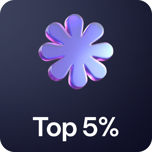 Top 5% mentor badge